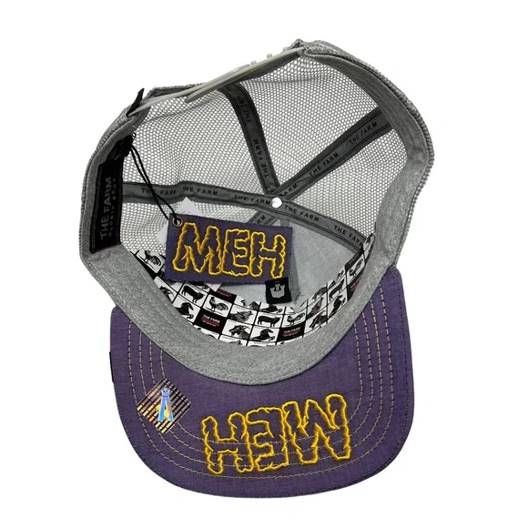 GOORIN BROS Animal Farm ‘Limited Edition’ Meh Lazy Bear Trucker Hat Gray Purple